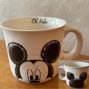 Disney Mickey Mouse Oh Hello Double Sided Marble Style Ceramic Mug BRAND NEW!!!